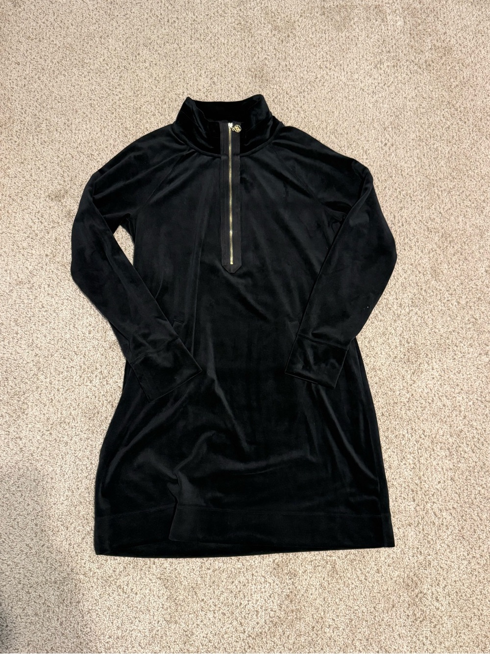 Lilly Pulitzer Black Velour Popover Dress